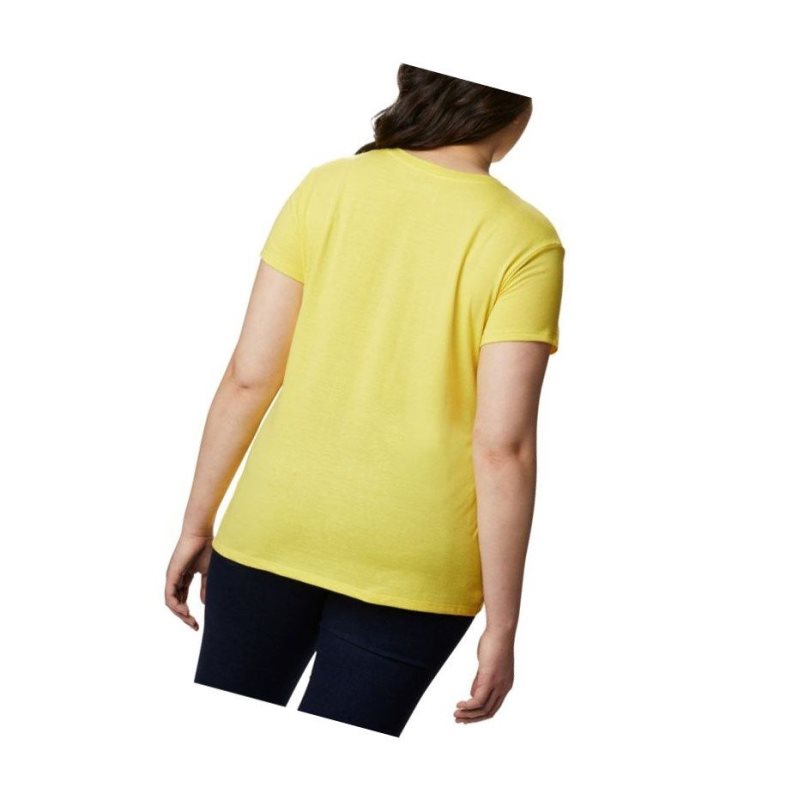 Columbia Solar Shield Graphic Plus Size Tişört Kadın Sarı | 17925-LBVZ