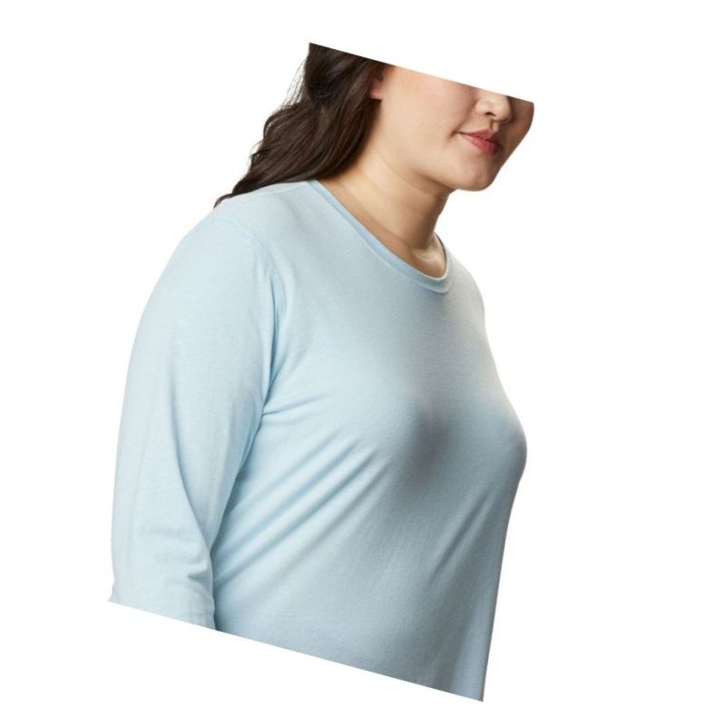 Columbia Solar Shield Long Sleeve Plus Size Sweatshirt Kadın Mavi | 94865-SXQU