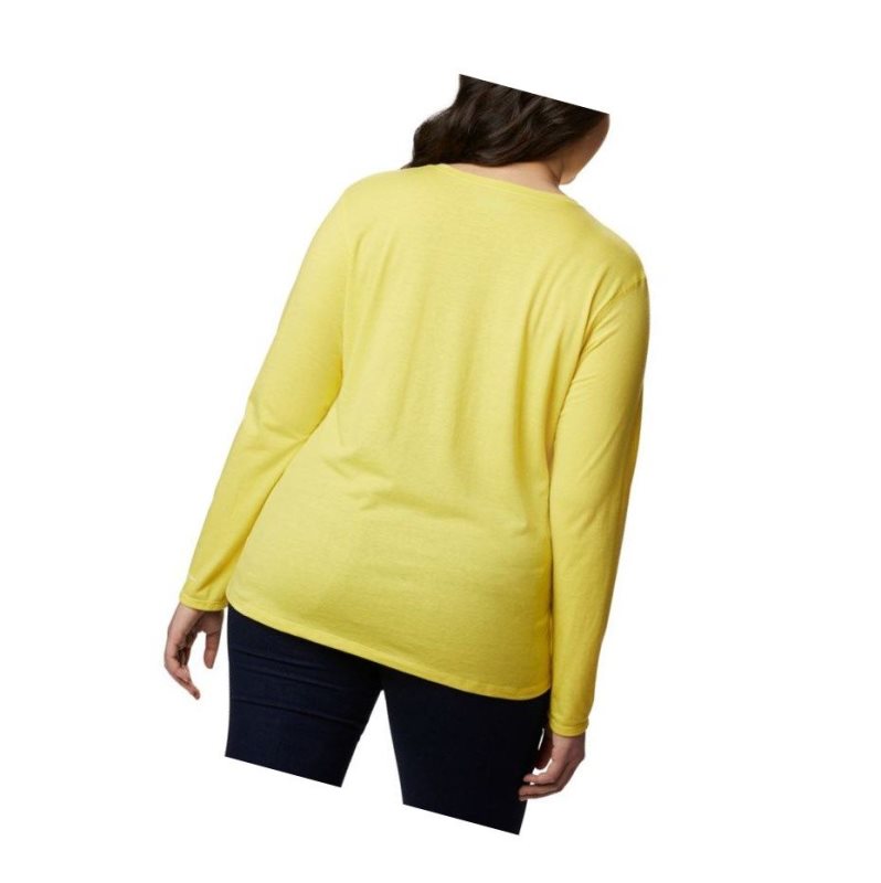 Columbia Solar Shield Long Sleeve Plus Size Sweatshirt Kadın Sarı | 34076-DCKV