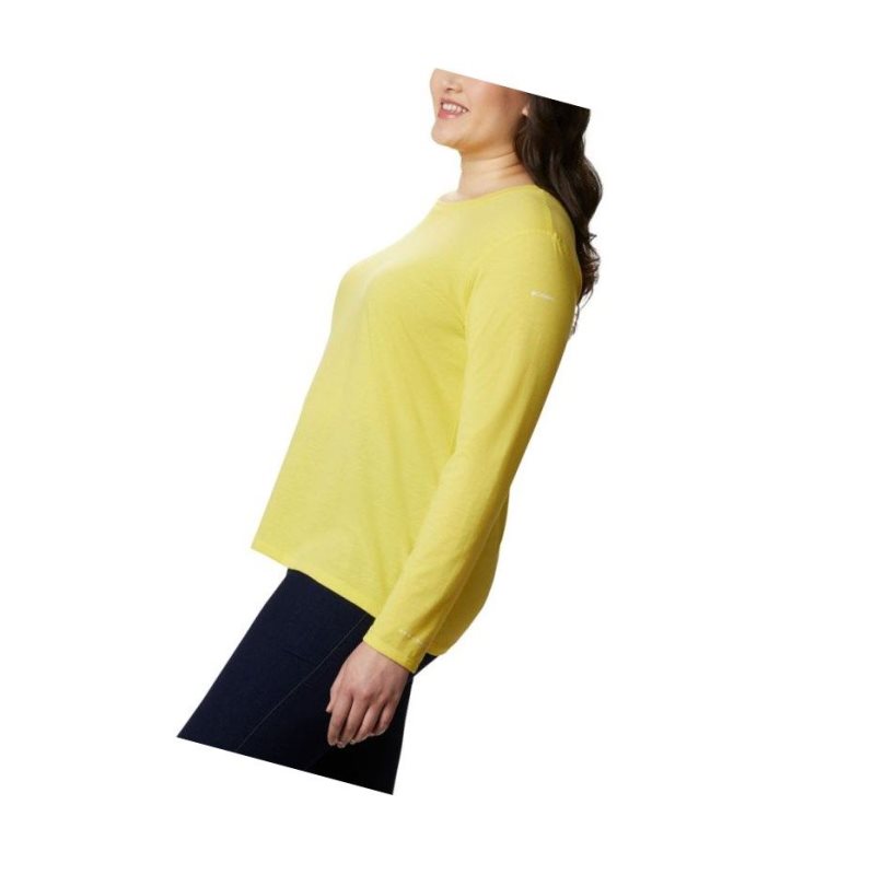 Columbia Solar Shield Long Sleeve Plus Size Sweatshirt Kadın Sarı | 34076-DCKV