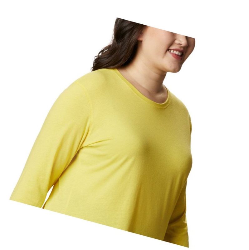 Columbia Solar Shield Long Sleeve Plus Size Sweatshirt Kadın Sarı | 34076-DCKV