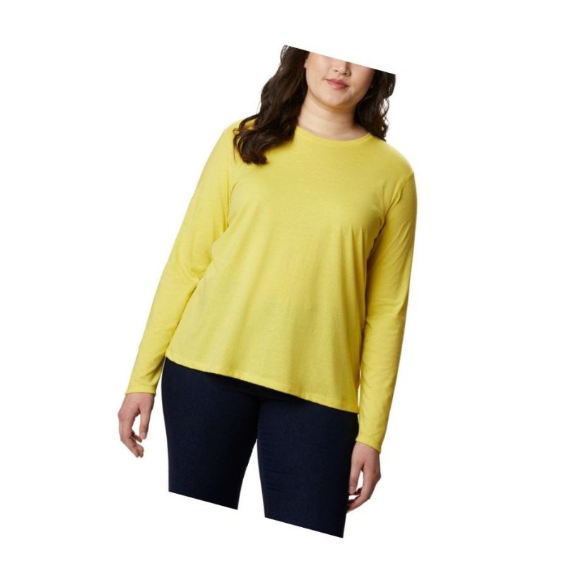 Columbia Solar Shield Long Sleeve Plus Size Sweatshirt Kadın Sarı | 34076-DCKV