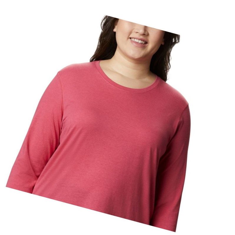 Columbia Solar Shield Long Sleeve Plus Size Sweatshirt Kadın Pembe | 05693-SPAJ