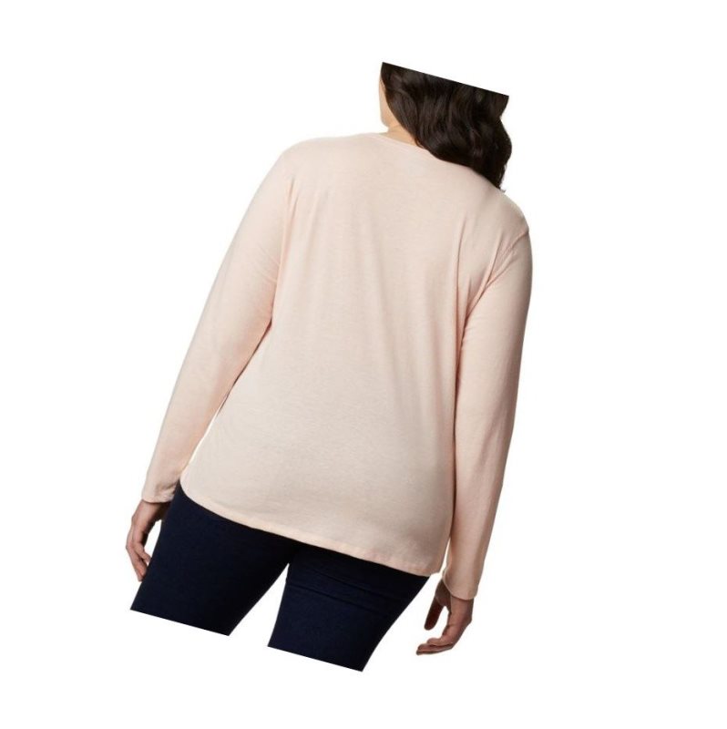 Columbia Solar Shield Long Sleeve Plus Size Sweatshirt Kadın Pembe | 05467-MCYG