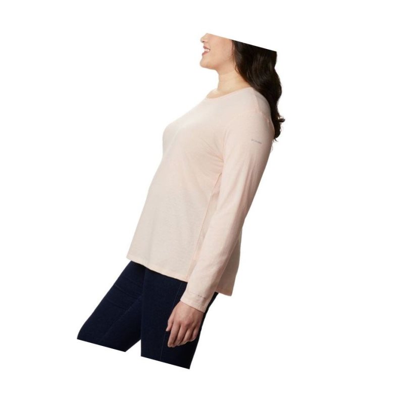 Columbia Solar Shield Long Sleeve Plus Size Sweatshirt Kadın Pembe | 05467-MCYG