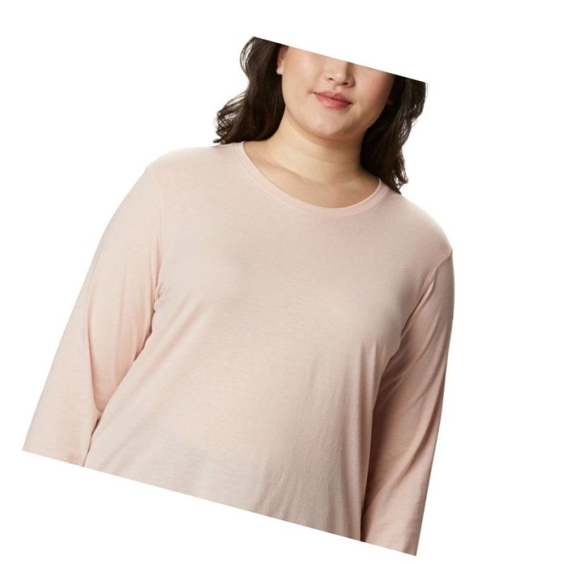 Columbia Solar Shield Long Sleeve Plus Size Sweatshirt Kadın Pembe | 05467-MCYG