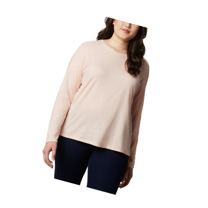 Columbia Solar Shield Long Sleeve Plus Size Sweatshirt Kadın Pembe | 05467-MCYG