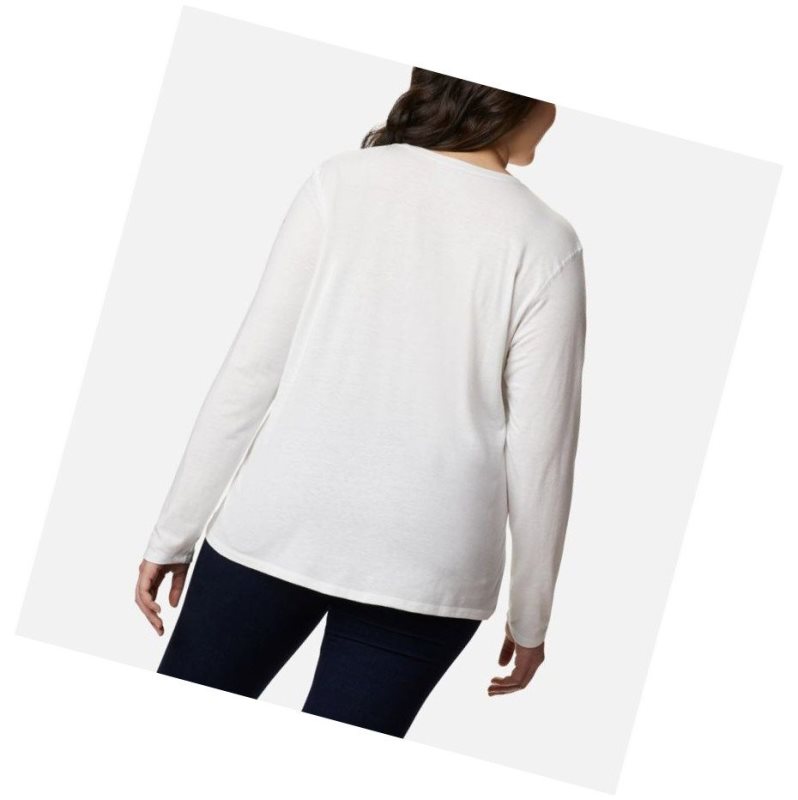 Columbia Solar Shield Long Sleeve Plus Size Sweatshirt Kadın Beyaz | 01243-JIKR