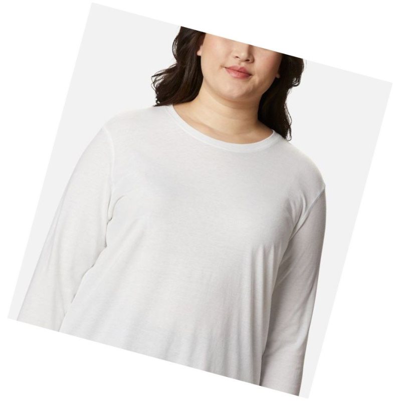 Columbia Solar Shield Long Sleeve Plus Size Sweatshirt Kadın Beyaz | 01243-JIKR