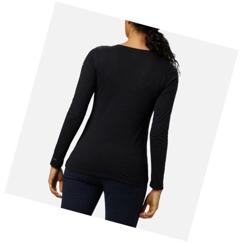 Columbia Solar Shield Long Sleeve Sweatshirt Kadın Siyah | 56312-EMYO