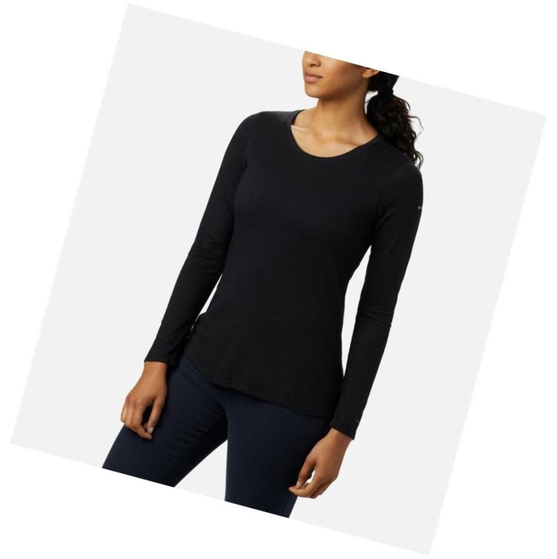Columbia Solar Shield Long Sleeve Sweatshirt Kadın Siyah | 56312-EMYO