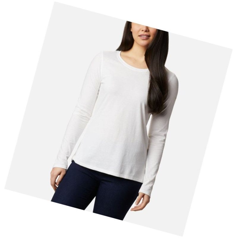Columbia Solar Shield Long Sleeve Sweatshirt Kadın Beyaz | 37465-DCEF