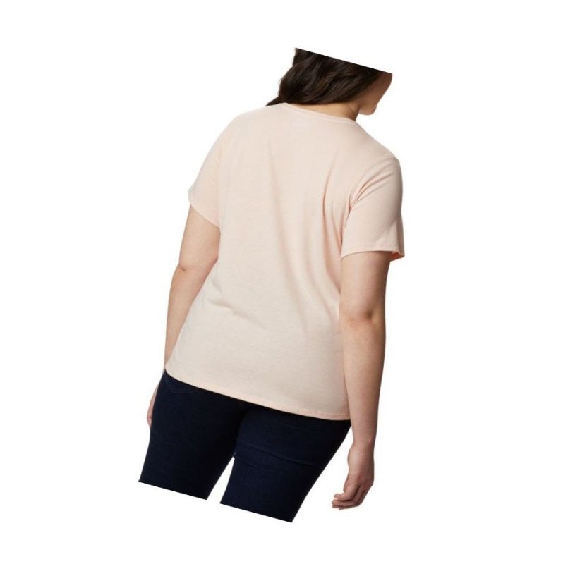 Columbia Solar Shield Short Sleeve Plus Size Tişört Kadın Pembe | 96251-ZOEJ