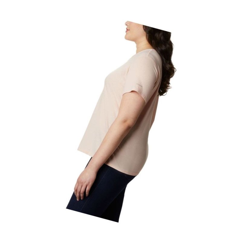 Columbia Solar Shield Short Sleeve Plus Size Tişört Kadın Pembe | 96251-ZOEJ