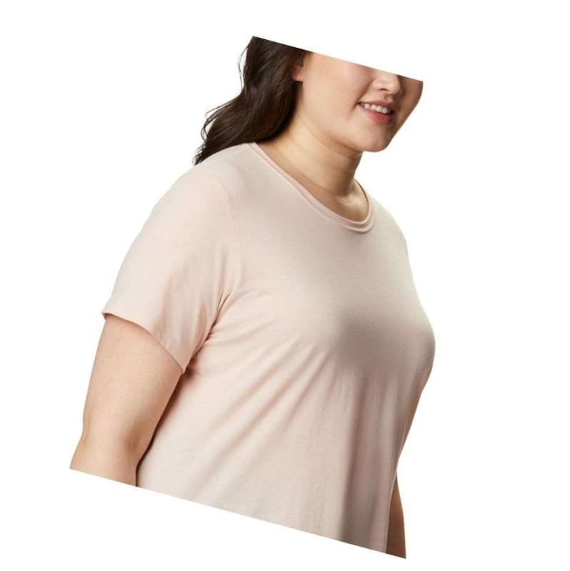 Columbia Solar Shield Short Sleeve Plus Size Tişört Kadın Pembe | 96251-ZOEJ