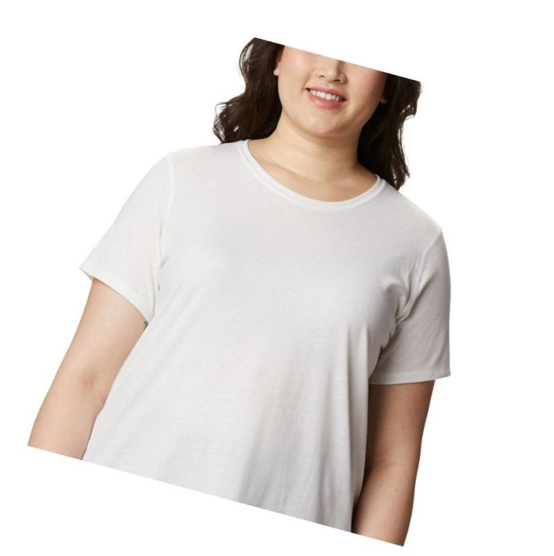 Columbia Solar Shield Short Sleeve Plus Size Tişört Kadın Beyaz | 35817-UEFN