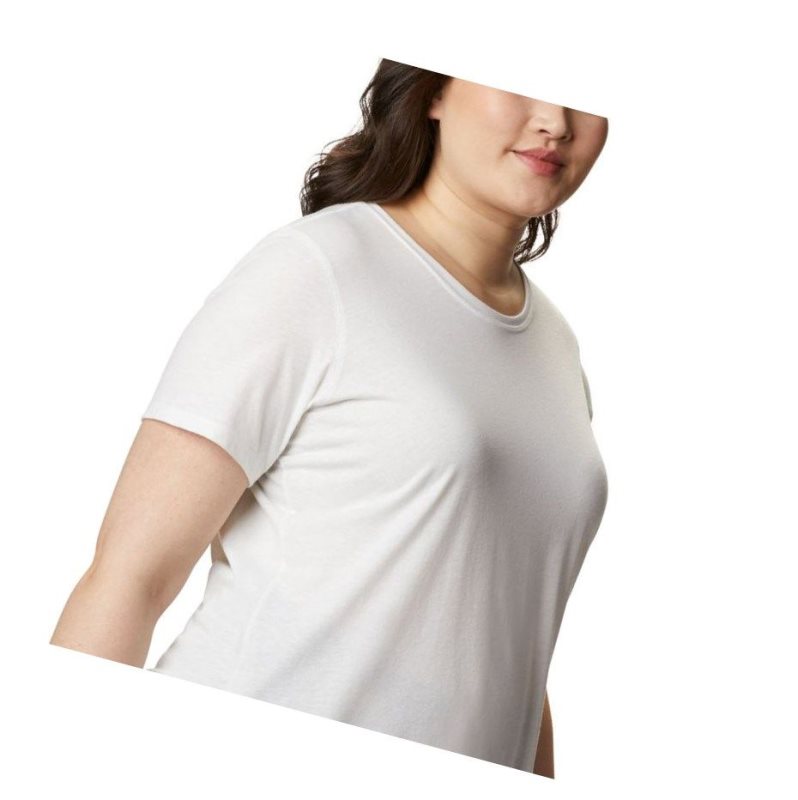 Columbia Solar Shield Short Sleeve Plus Size Tişört Kadın Beyaz | 35817-UEFN