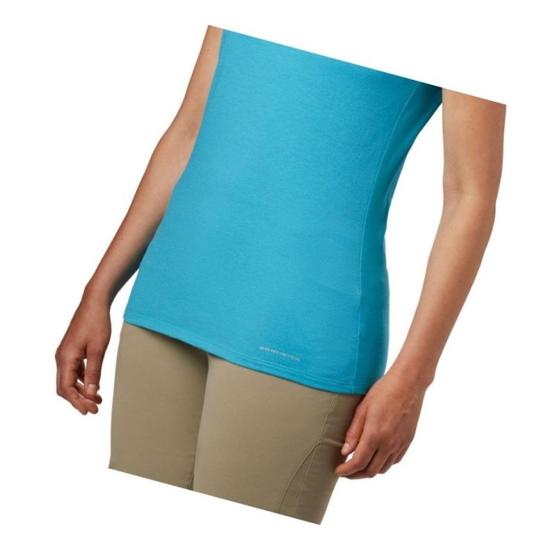 Columbia Solar Shield Short Sleeve Plus Size Tişört Kadın Mavi | 35710-YCLT