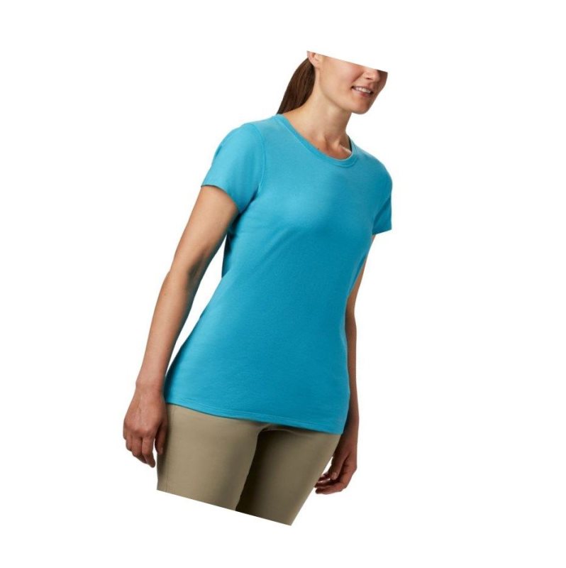 Columbia Solar Shield Short Sleeve Plus Size Tişört Kadın Mavi | 35710-YCLT
