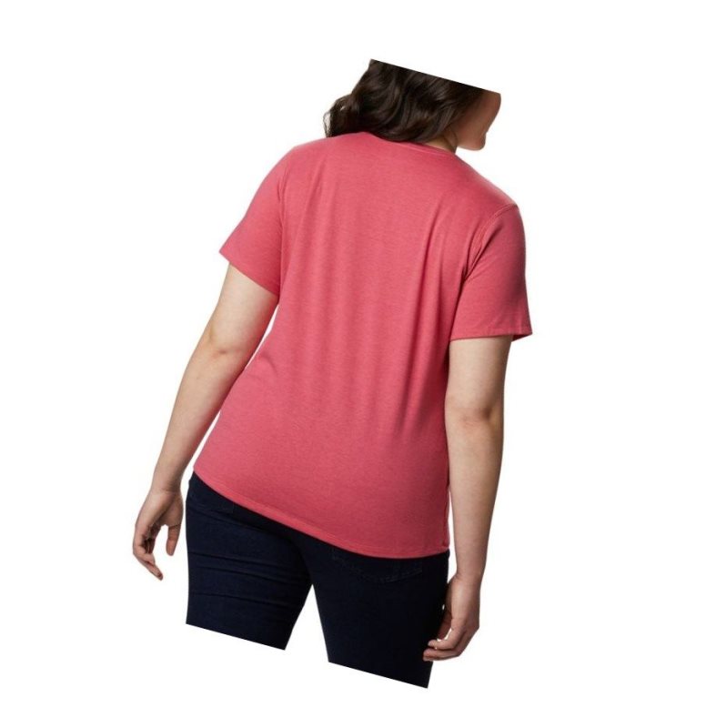 Columbia Solar Shield Short Sleeve Plus Size Tişört Kadın Pembe | 15372-ZBDM