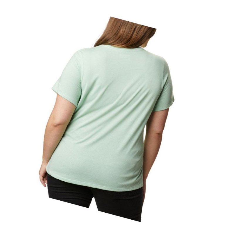 Columbia Solar Shield Short Sleeve Plus Size Tişört Kadın Nane | 09823-NMRJ