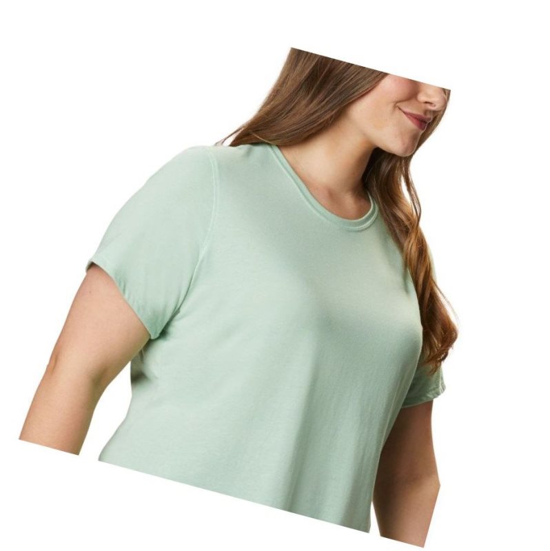 Columbia Solar Shield Short Sleeve Plus Size Tişört Kadın Nane | 09823-NMRJ
