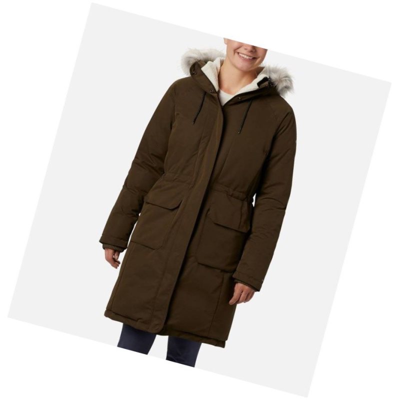 Columbia South Canyon Down Parka Mont Kadın Zeytin Yeşili | 92580-WGKS