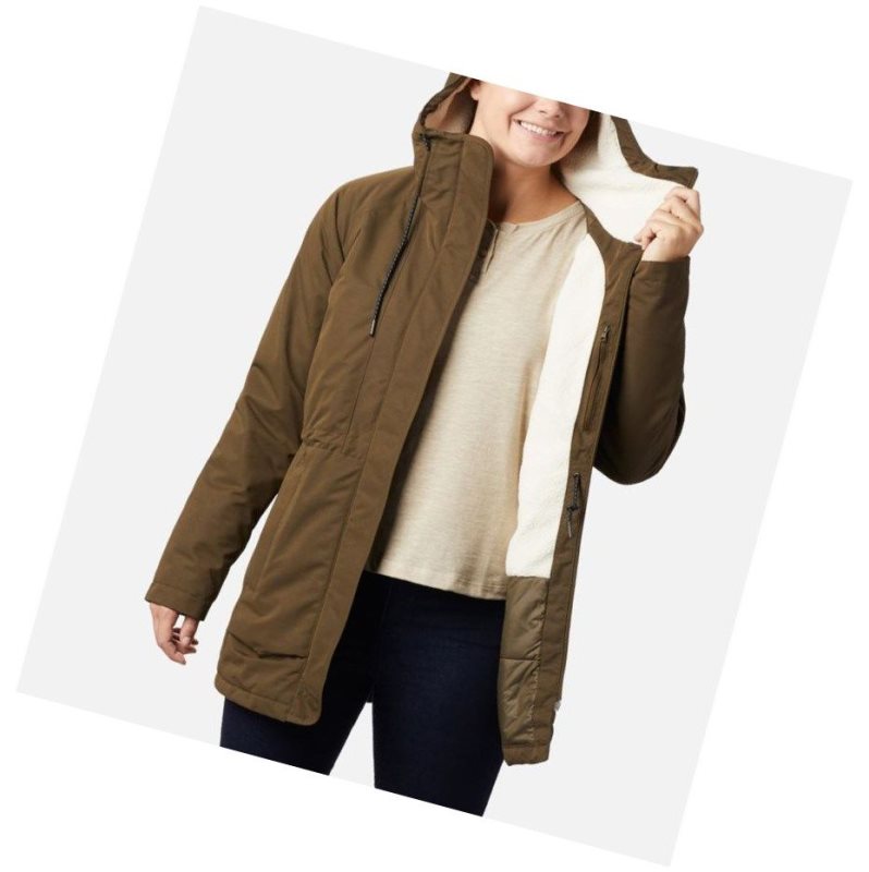 Columbia South Canyon Sherpa Lined Mont Kadın Zeytin Yeşili | 20538-ZERT
