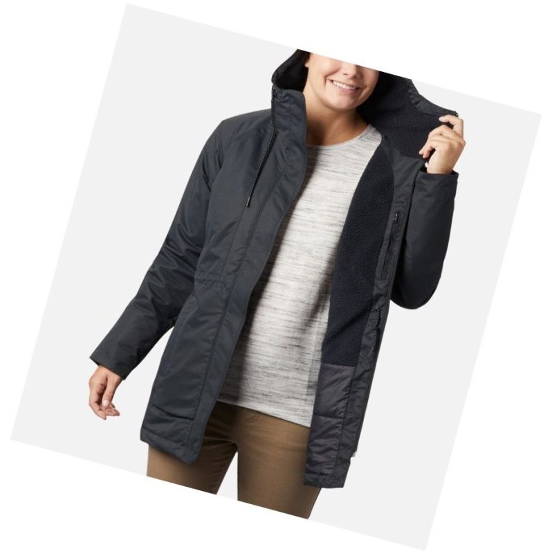 Columbia South Canyon Sherpa Lined Mont Kadın Siyah | 03917-QOLB