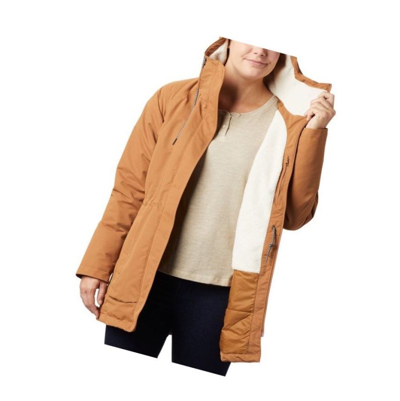 Columbia South Canyon Sherpa Lined Mont Kadın Kahverengi | 87132-BAIF