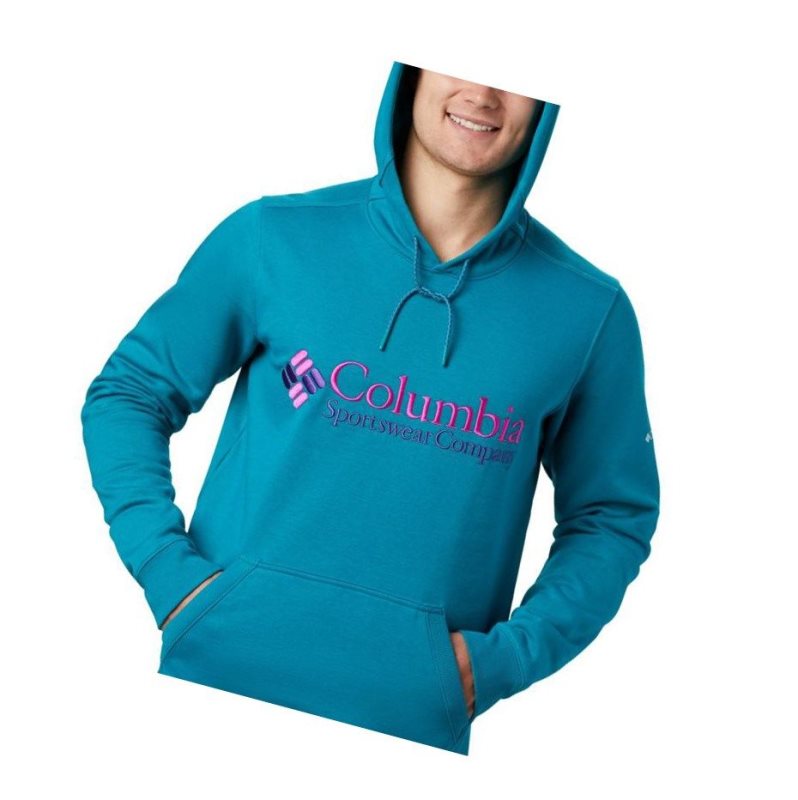 Columbia South Lake Logo Kapşonlu Erkek Mavi | 90473-VKYF