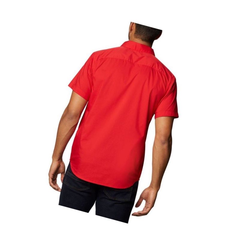 Columbia Spring Time Short Sleeve Gömlek Erkek Açık Kırmızı | 84512-WQIZ