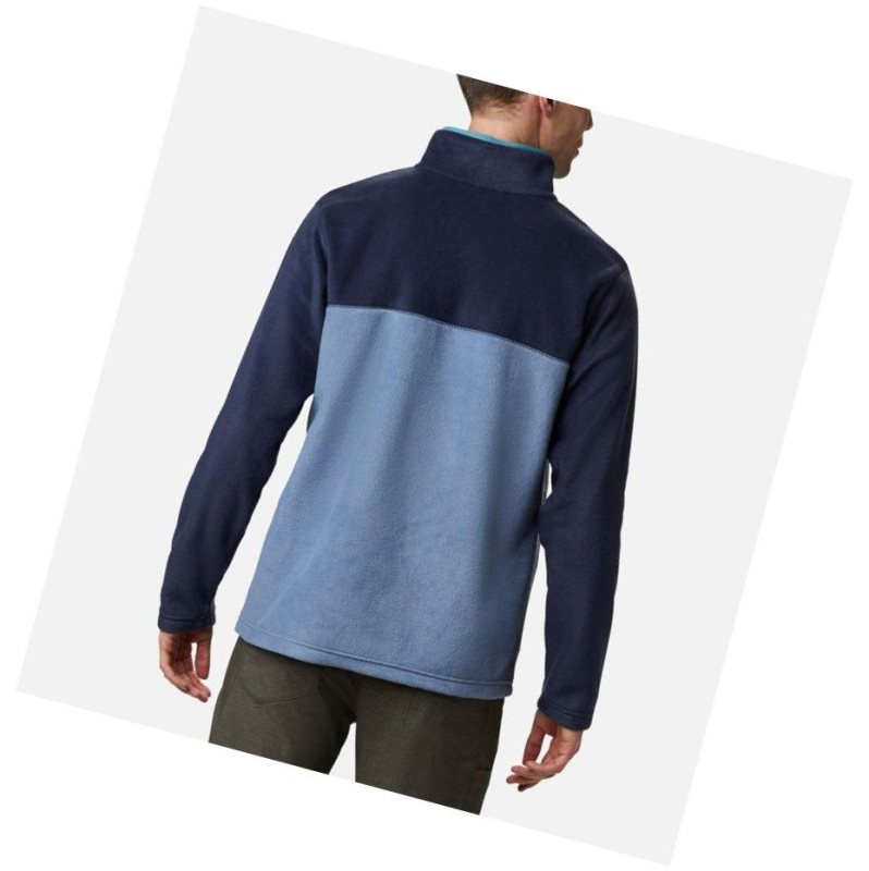 Columbia Steens Mountain Half Snap Fleece Sweatshirt Erkek Mavi Gri Lacivert Mavi | 20784-HSTZ