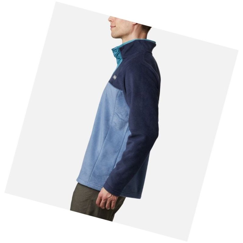 Columbia Steens Mountain Half Snap Fleece Sweatshirt Erkek Mavi Gri Lacivert Mavi | 20784-HSTZ