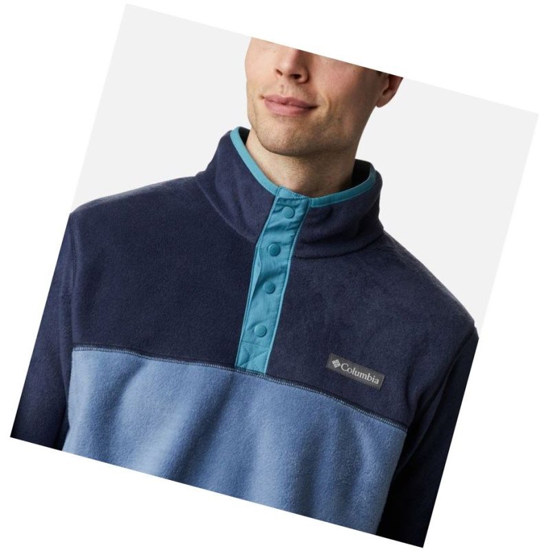 Columbia Steens Mountain Half Snap Fleece Sweatshirt Erkek Mavi Gri Lacivert Mavi | 20784-HSTZ