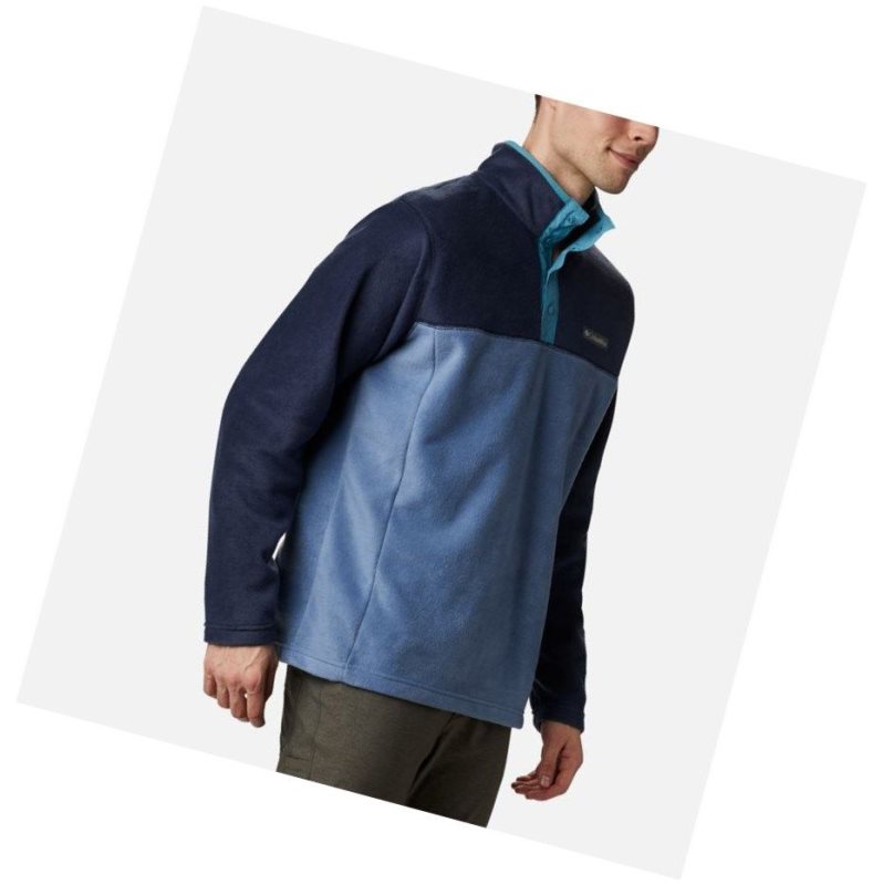 Columbia Steens Mountain Half Snap Fleece Sweatshirt Erkek Mavi Gri Lacivert Mavi | 20784-HSTZ