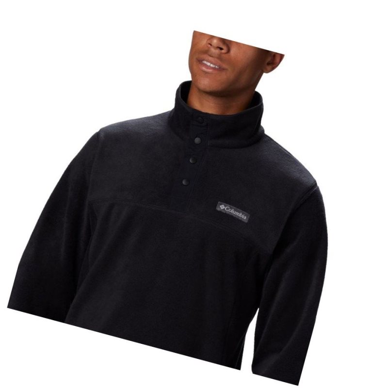 Columbia Steens Mountain Half Snap Fleece Sweatshirt Erkek Siyah | 10279-HPWT