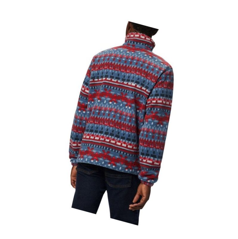 Columbia Steens Mountain Printed Fleece Mont Erkek Koyu Mavi | 60184-UWXK