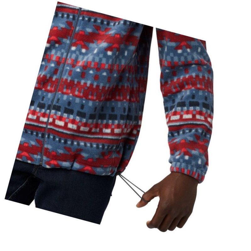 Columbia Steens Mountain Printed Fleece Mont Erkek Koyu Mavi | 60184-UWXK