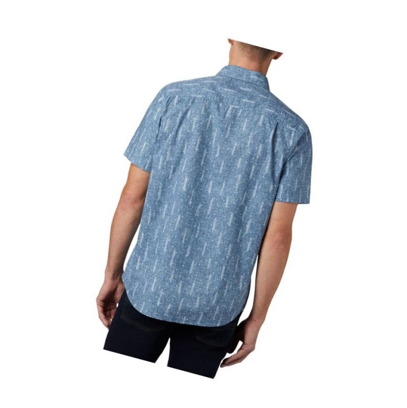 Columbia Summer Chill Short Sleeve Gömlek Erkek Mavi | 91802-QDAN