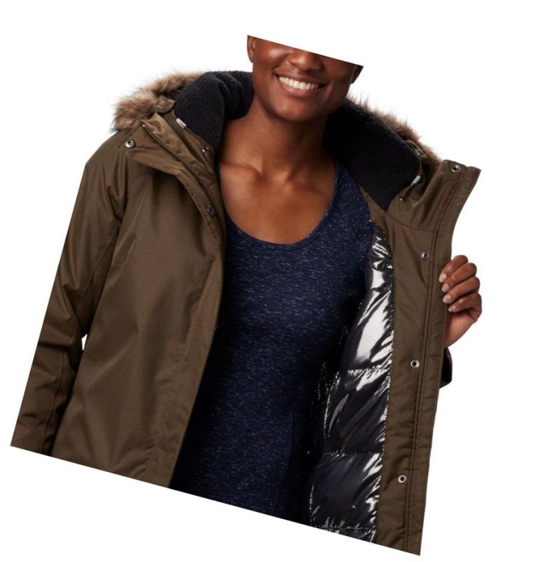 Columbia Suttle Mountain Long Insulated Mont Kadın Zeytin Yeşili | 65297-YPXL