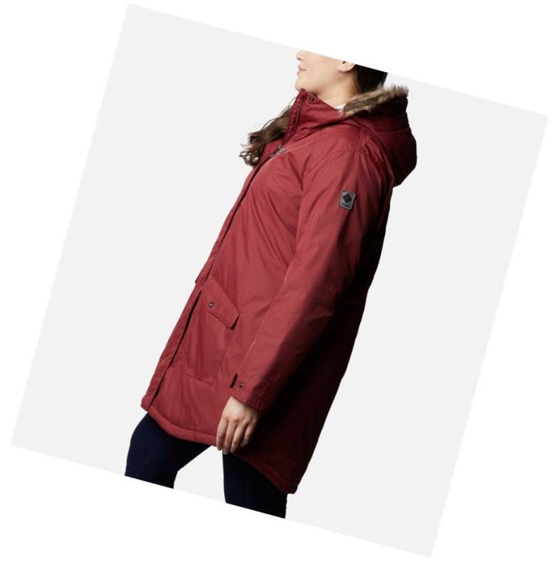 Columbia Suttle Mountain Long Insulated Plus Size Mont Kadın Kırmızı | 57469-HSQV