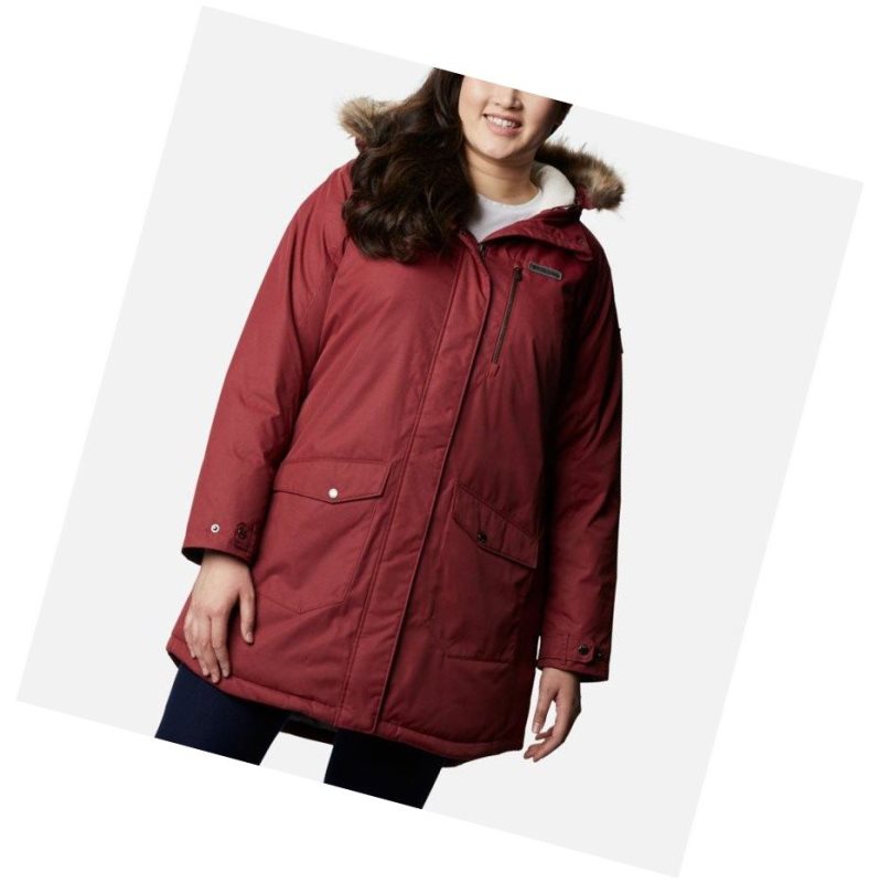 Columbia Suttle Mountain Long Insulated Plus Size Mont Kadın Kırmızı | 57469-HSQV