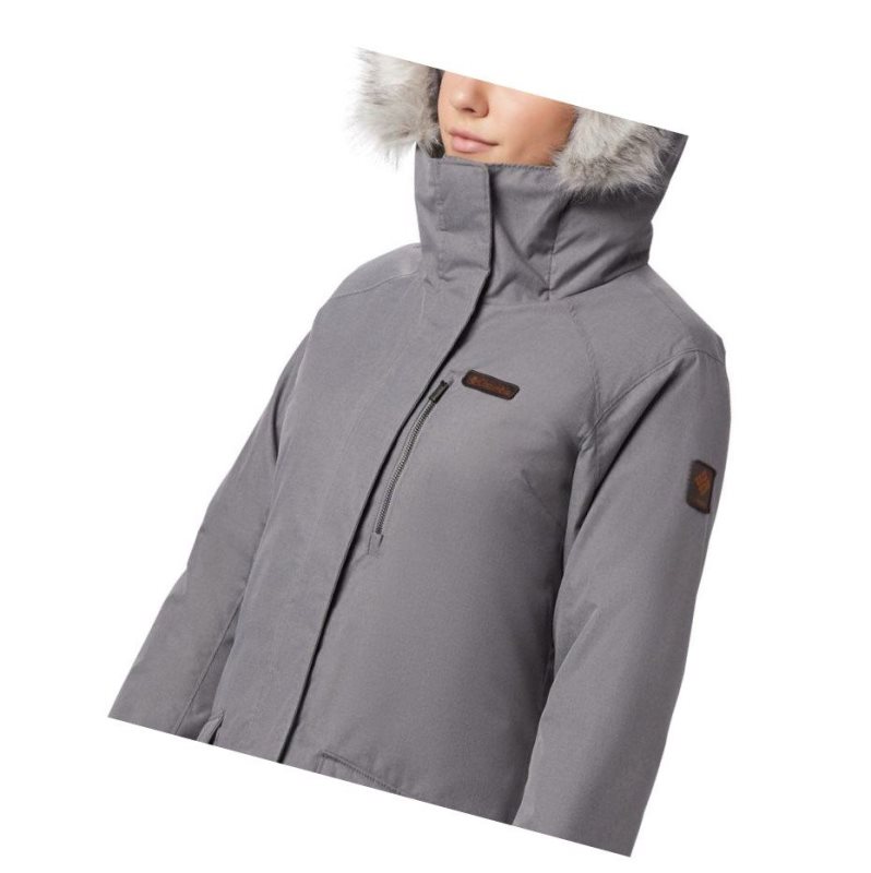 Columbia Suttle Mountain Long Insulated Mont Kadın Gri | 29760-PYCA