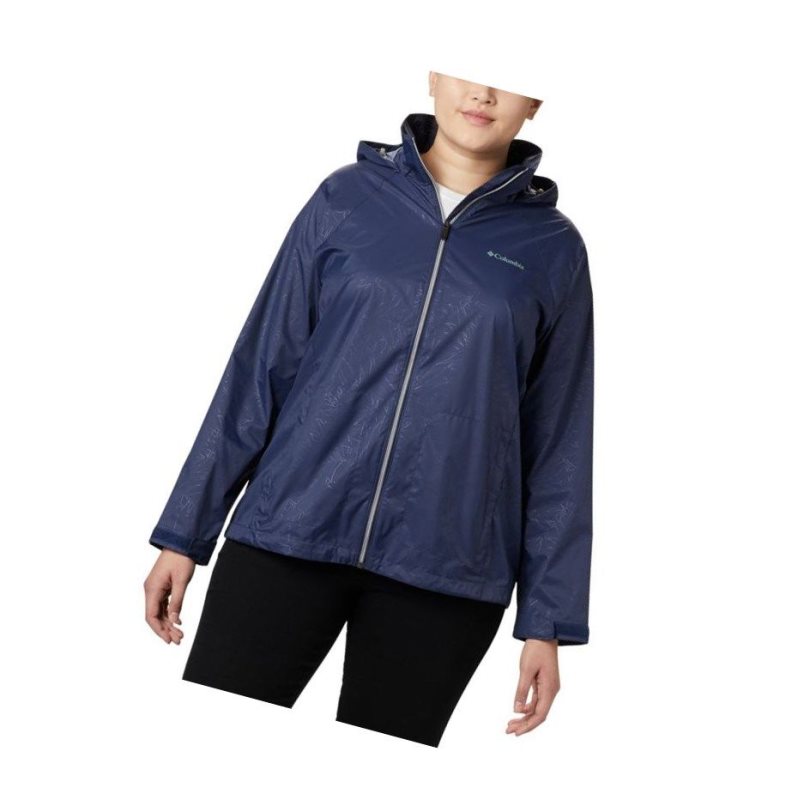Columbia Switchback III Printed Plus Size Mont Kadın Lacivert | 71930-OMQA