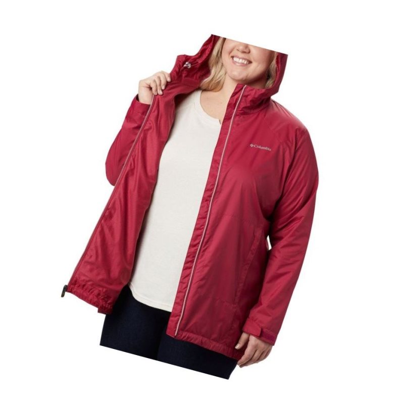 Columbia Switchback Lined Long Plus Size Mont Kadın Kırmızı Mor Kırmızı Mor | 76529-SGMZ