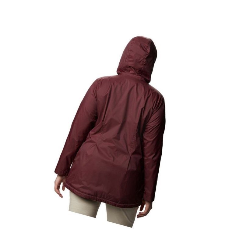 Columbia Switchback Lined Long Plus Size Mont Kadın Bordo | 85396-LVFW