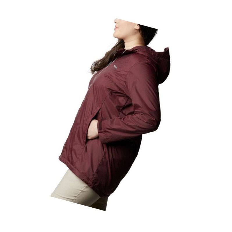 Columbia Switchback Lined Long Plus Size Mont Kadın Bordo | 85396-LVFW