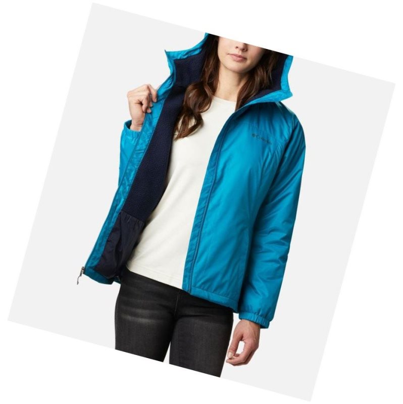 Columbia Switchback Sherpa Lined Mont Kadın Mavi | 57402-LOWN