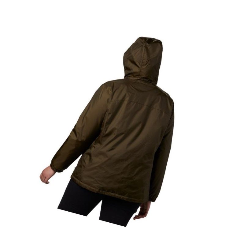 Columbia Switchback Sherpa Lined Plus Size Mont Kadın Zeytin Yeşili | 23849-FTMV